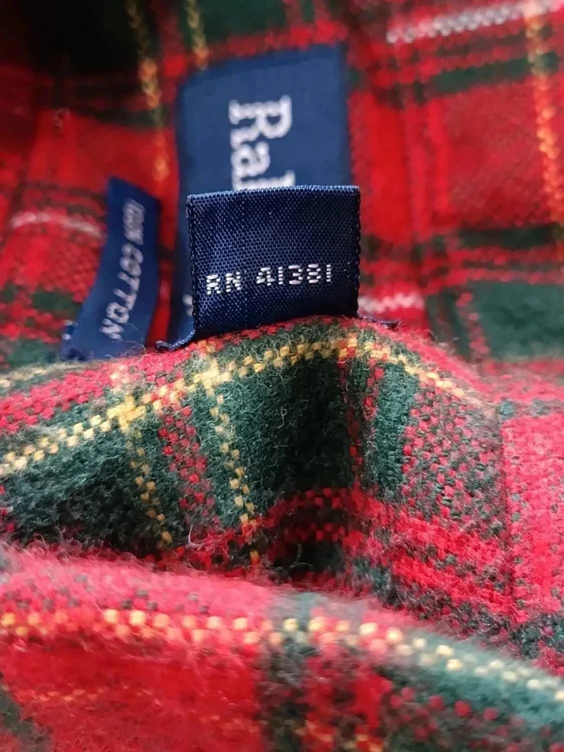 Camisa Ralph Lauren de cuadros de franela roja y verde Vintage talla L – photo 7